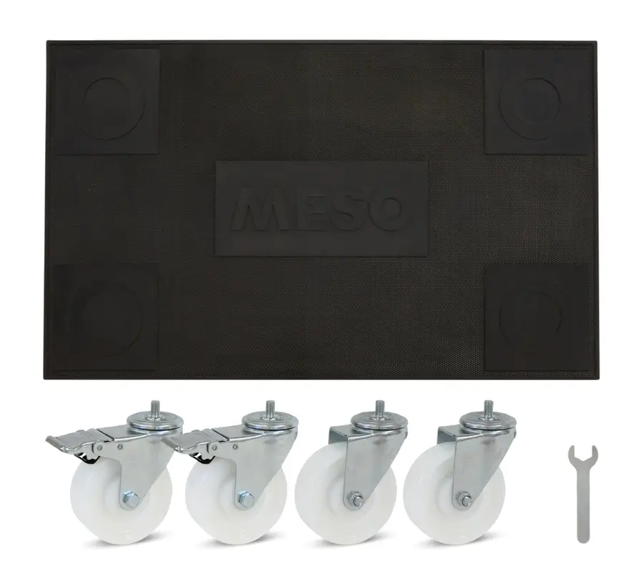 Furniture roller 2 x braked - Nylon wheel - 580mm x 350mm - 400kg