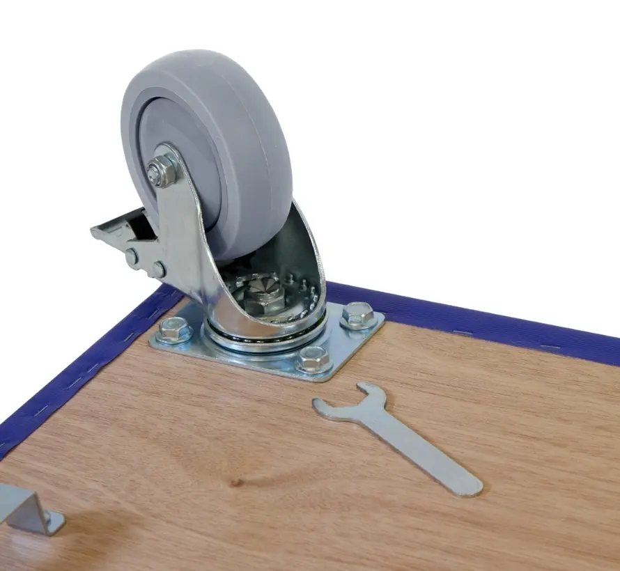 Furniture roller 2 x braked - Rubber wheel - 600mm x 350mm - 350kg