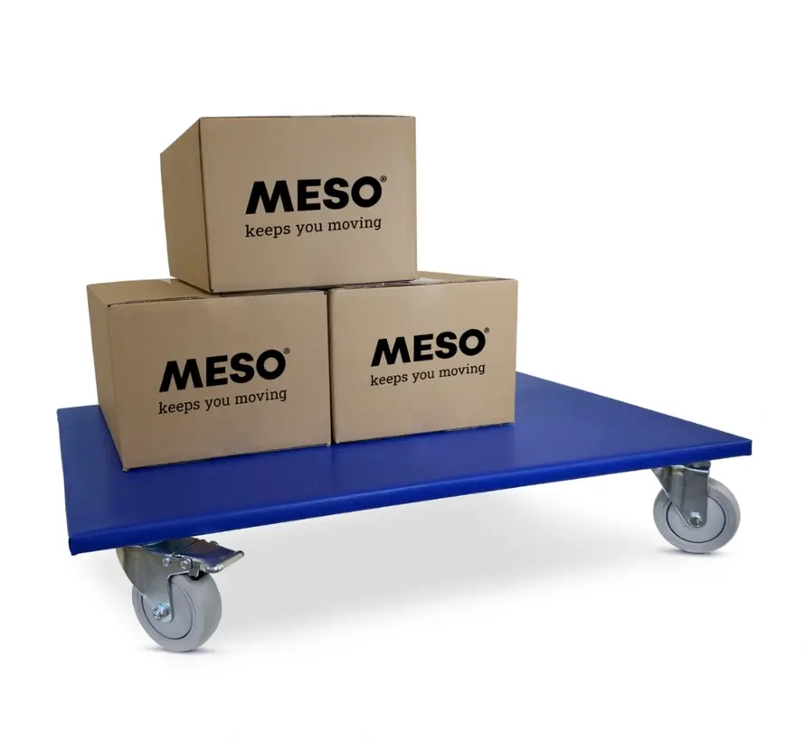 Furniture roller 2x braked - Rubber wheel - 800mm x 600mm - 350kg