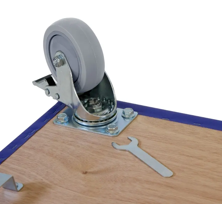 Furniture roller 2x braked - Rubber wheel - 800mm x 600mm - 350kg