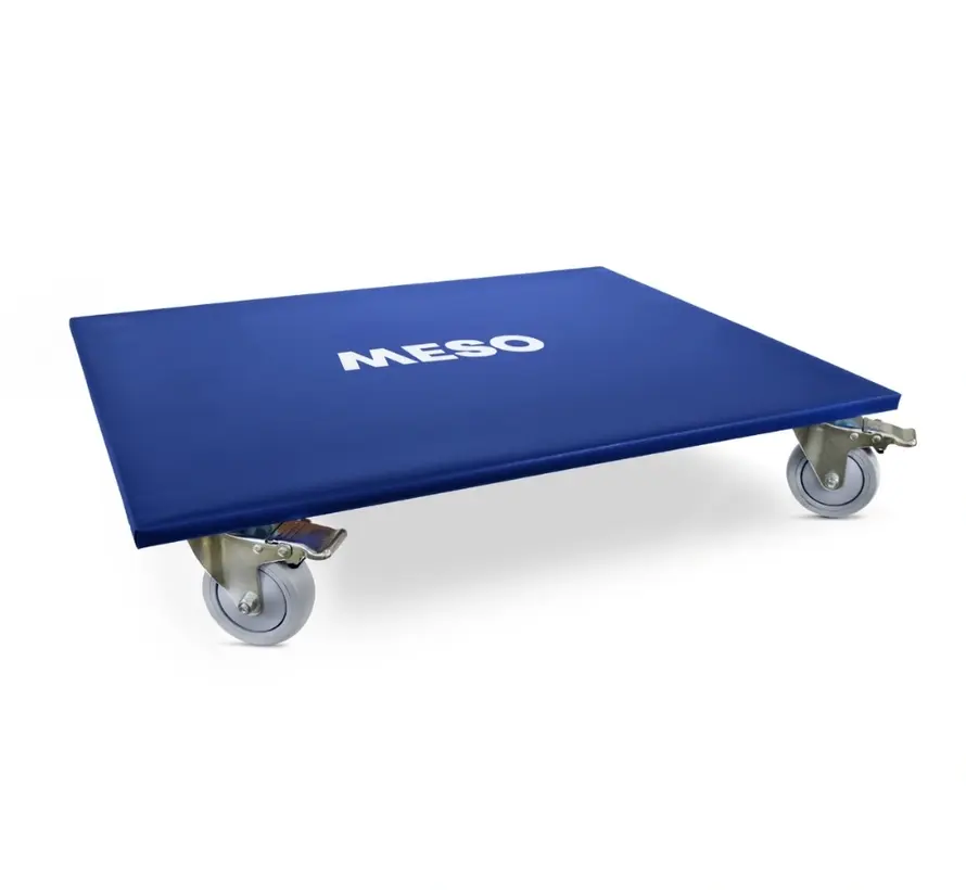 Furniture roller 4 x braked - Rubber wheel - 800mm x 600mm - 350kg