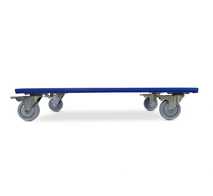 Furniture roller 4 x braked - Rubber wheel - 800mm x 600mm - 350kg