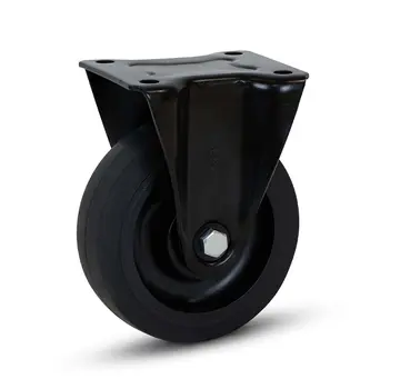 MESO Black rubber fixed castor - 125mm - 160kg