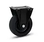Black rubber fixed castor - 125mm - 250kg