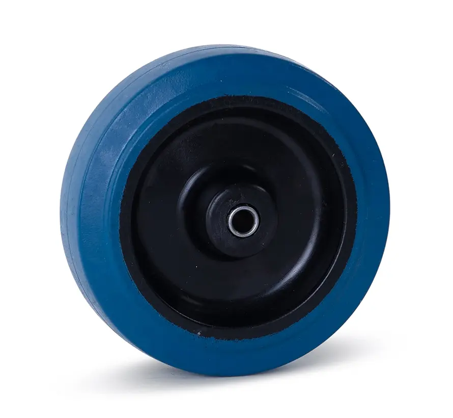 Blue elastic rubber wheel – 125mm – 180kg – Phase out