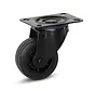 Black rubber swivel castor with top plate – 80 mm – 60 kg – Phase out