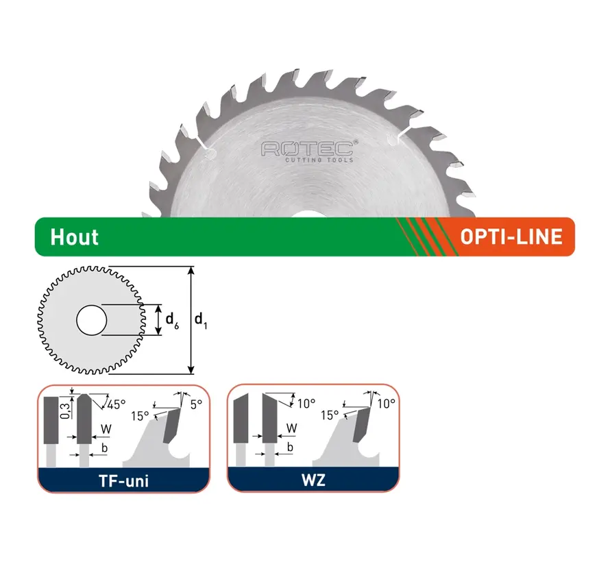 OPTI-LINE HM Sägeblatt - Ø160x2,2x20 - Z=48 - TF-Uni