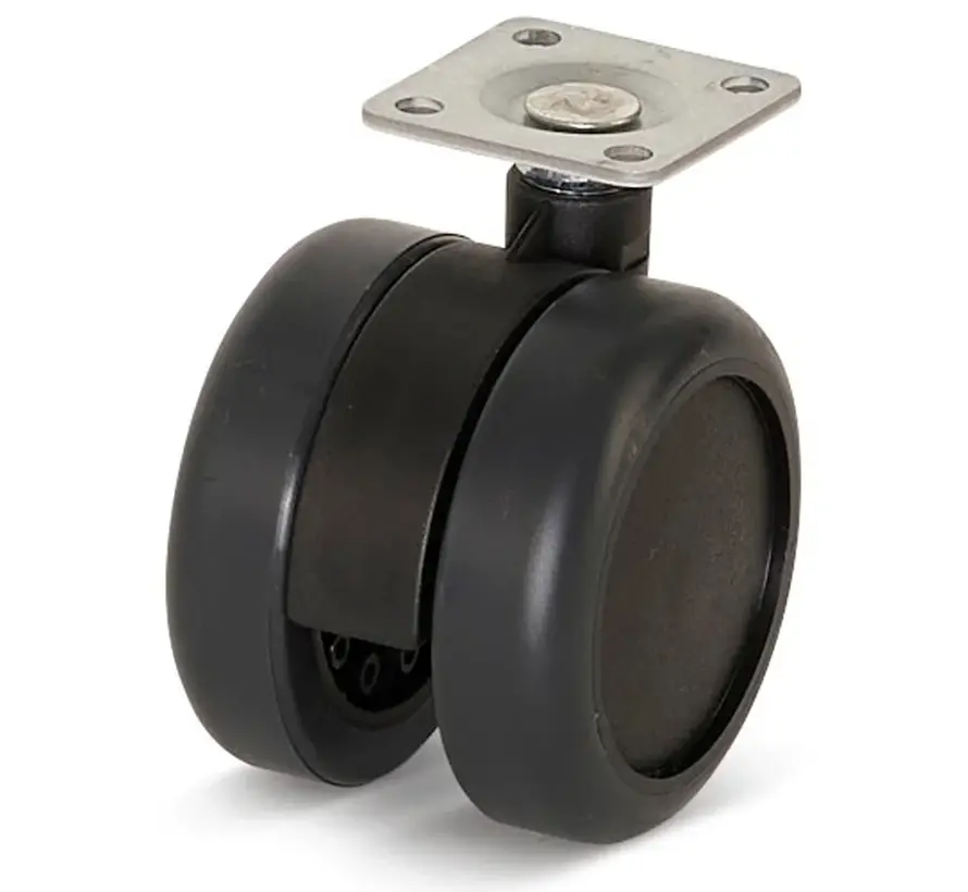 Premium-Möbelrolle, 60mm, PU mit Deckplatte 36,5x36,5mm