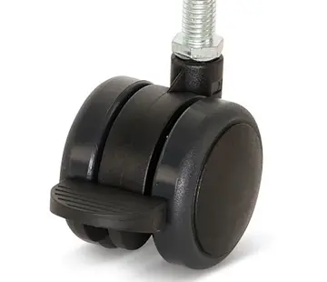 Premium Möbelrolle, 50 mm, PU gebremst, Gewindestift 10x15mm