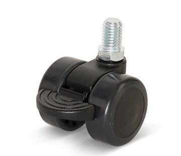 Premium Möbelrolle, 36mm, PU gebremst, Gewindestift 10x15mm