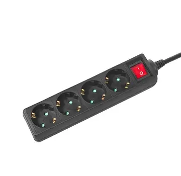 Steckdose 4x - 3.0m schwarz