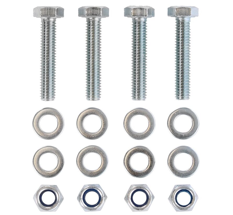 Montagesatz M6 - 4x Sechskantschraube - 4x Mutter - 8x Unterlegscheibe