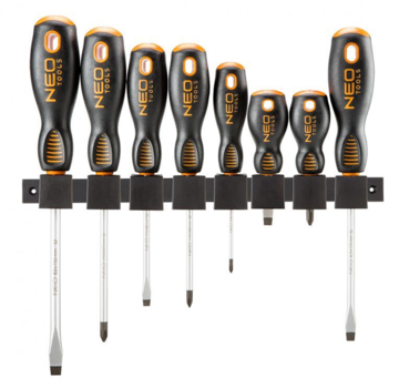 Neo - Schraubendreher-Set - Mit Wandhalter - 8-teilig