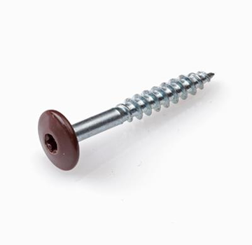 Schrauben zur Montage von Trespa-Platten - Torx 20 - 4,8x25mm - Edelstahl - Teilgewinde - Braun RAL 8014 (100 Stück)