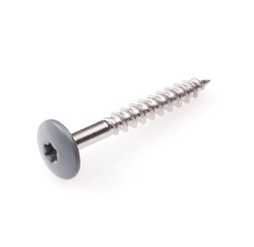 Schrauben zur Montage von Trespa-Platten - Torx 20 - 4,8x38mm - Edelstahl - Teilgewinde - Grau RAL 7012 (100 Stück)