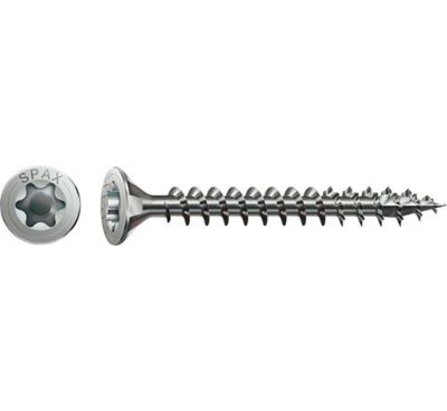 Spax - Spanplattenschrauben - Torx 10 Flachkopf - 3 x 12mm - Vollgewinde - Edelstahl (200 Stück)