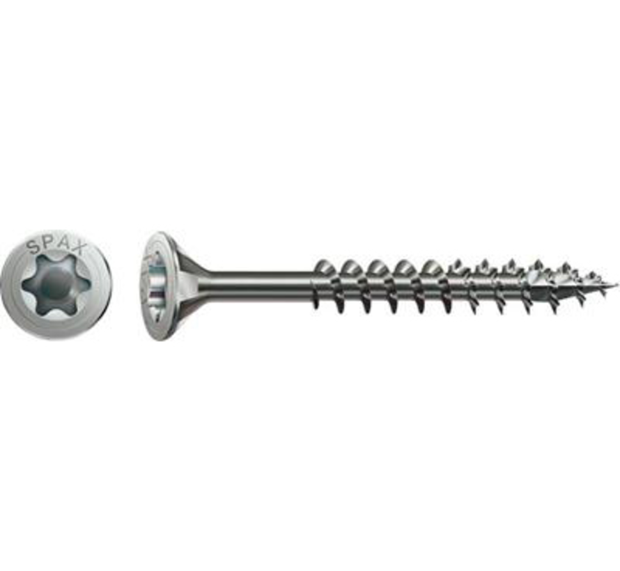 Spax - Spanplattenschrauben - Torx 20 Flachkopf - 5 x 90mm - Teilgewinde - Edelstahl (100 Stück)