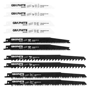 GRAPHITE Graphite - Stichsägeblatt-Satz - 10-teilig