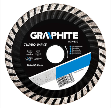 GRAPHITE Graphite - Turbo Wave - Diamantscheibe - 115x22.2x6.0x2.4mm