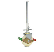 MESO Nylon-Gerüstrad, 200mm, 800kg, Stahlspindel 38mm mit Stecker und Rohr