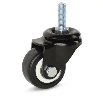 MESO Schwarze PU-Lenkrolle mit Gewinde - 50mm - 60kg