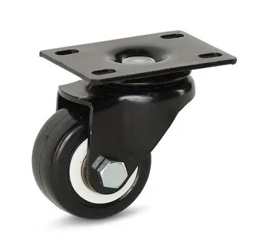 MESO Schwarze PU-Lenkrolle mit Deckplatte - 50mm - 60kg