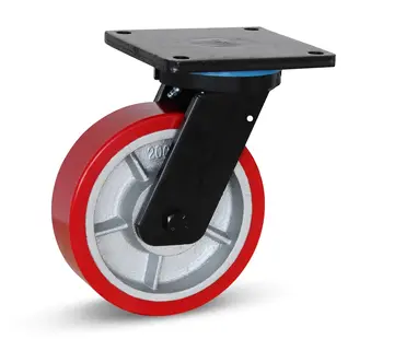 MESO PU extra schwere Lenkrolle mit Oberplatte - 200mm - 1400kg