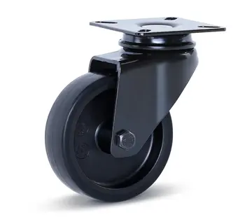 MESO Möbelleichtlaufrolle schwarz mit Kopfplatte - 75mm - 60kg