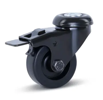 MESO Möbel-Lenkrolle schwarz gebremst mit Mittelloch - 50mm - 40kg