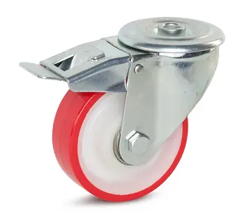 MESO PU-Lenkrolle gebremst mit Mittelloch - 125mm - 270kg