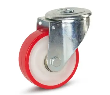 MESO PU-Lenkrolle mit Mittelloch - 125mm - 270kg