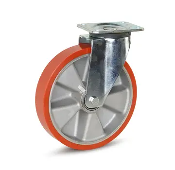MESO PU-Schwerlast-Lenkrolle mit Kopfplatte - 250mm - 800kg