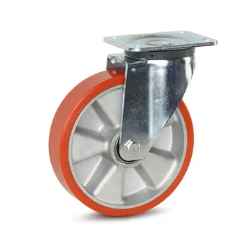 MESO PU-Schwerlast-Lenkrolle mit Kopfplatte - 200mm - 800kg
