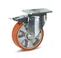 PU-Schwerlast-Lenkrolle gebremst mit Kopfplatte - 160mm - 700kg