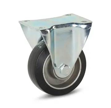 MESO Schwarze Bockrolle aus elastischem Gummi - 100mm - 220kg