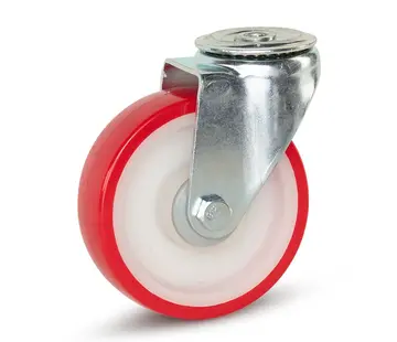 MESO PU-Lenkrolle mit Mittelloch - 125mm - 230kg