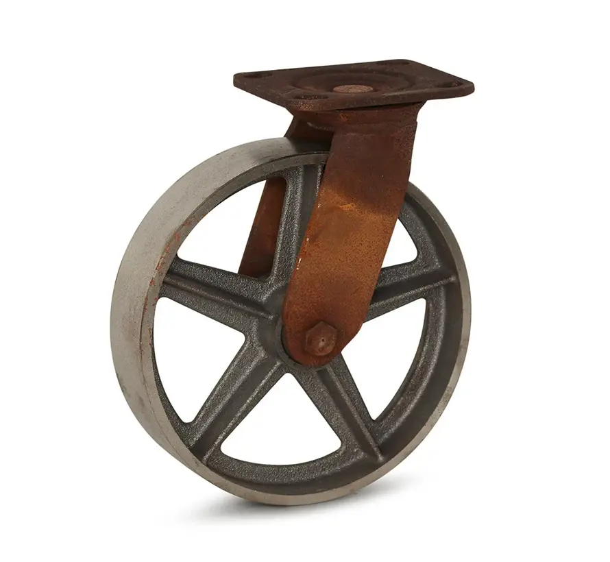 Vintage-Retro-Design-Rolle mit Deckplatte - Gusseisen - 200mm - 500kg