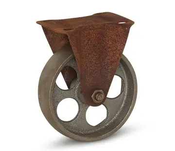 MESO Vintage Retro Design silberne Bockrolle - Gusseisen - 125mm - 100kg