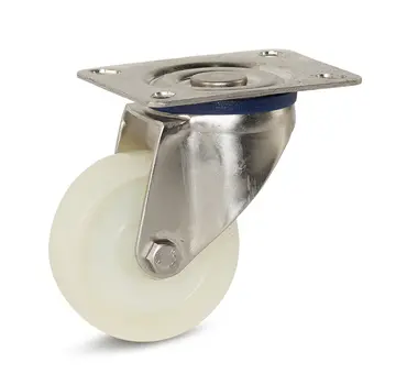 MESO Nylon-Edelstahl-Lenkrolle mit Oberplatte - 80mm - 140kg