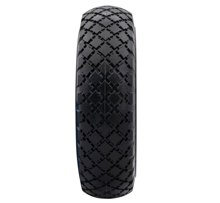Trolley-Rad / Bolder Wagenrad 3.00-4 - Auslaufsicher (PU) Schwarz/Schwarz, Kapazität 125kg -
