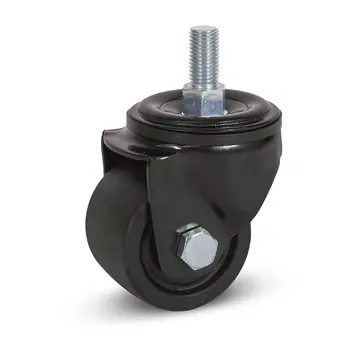 MESO Schwarze Schwerlast-Lenkrolle aus Nylon mit Gewinde - 65mm - 500kg