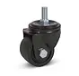 Schwarze Schwerlast-Lenkrolle aus Nylon mit Gewinde - 65mm - 500kg