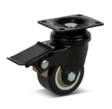 MESO PU-Lenkrolle gebremst mit Kopfplatte - 50mm - 120kg