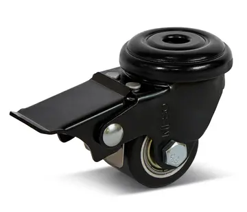 MESO PU-Lenkrolle gebremst mit Mittelloch - 35mm - 100kg