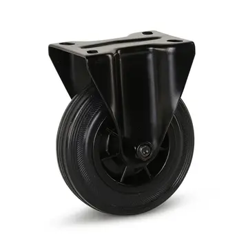 MESO Bockrolle aus schwarzem Gummi - 125mm - 150kg