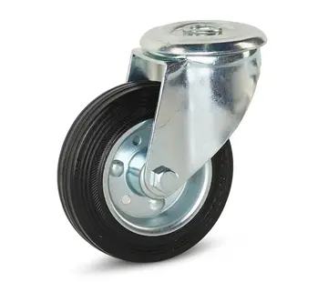 MESO Geruchsneutrale Gummi-Lenkrolle mit Mittelloch 100mm - 100kg