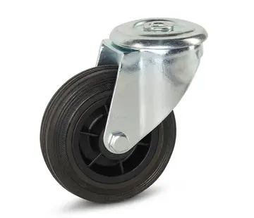 MESO Gummi-Lenkrolle mit Mittelloch - 100mm - 100kg