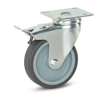 MESO Möbel-Lenkrolle gebremst mit Kopfplatte - 100mm - 90kg