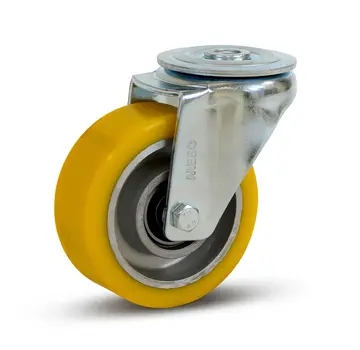 MESO PU-Schwerlast-Lenkrolle mit Bolzenloch - 100mm - 332kg