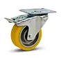 PU-Schwerlast-Lenkrolle gebremst mit Kopfplatte - 100mm - 350kg